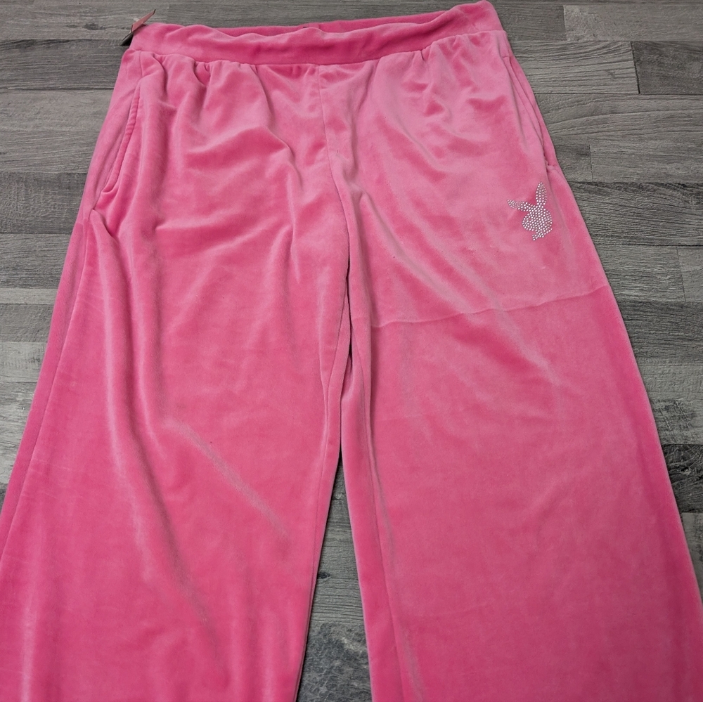 PlayBoy Velour Women's Flare SweatPants XL - Picture 7 of 9